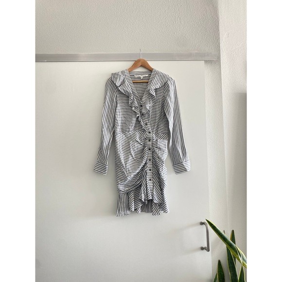 Veronica Beard Kai Striped Ruffle Dress Size 4 - Picture 10 of 12